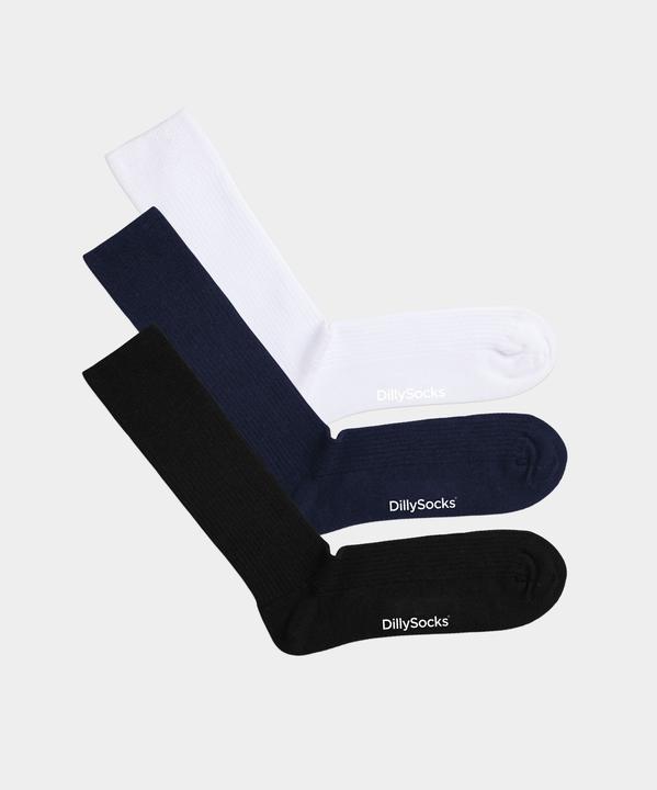 Immagine prodotto DillySocks Nero N Blu N Bianco a coste (confezione da 3) (confezione da 3, 36 - 40)
