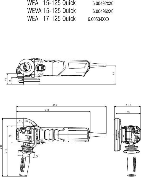 Produktbild Metabo Winkelschleifer WEVA 15-125 Quick Karton (125 mm)