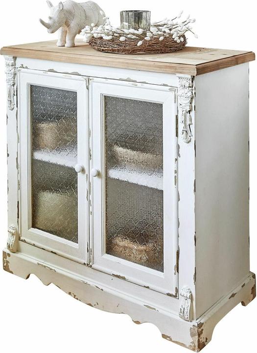 Produktbild Loberon Kommode South Yarmouth antikweiss/braun (80 x 80 x 38 cm)