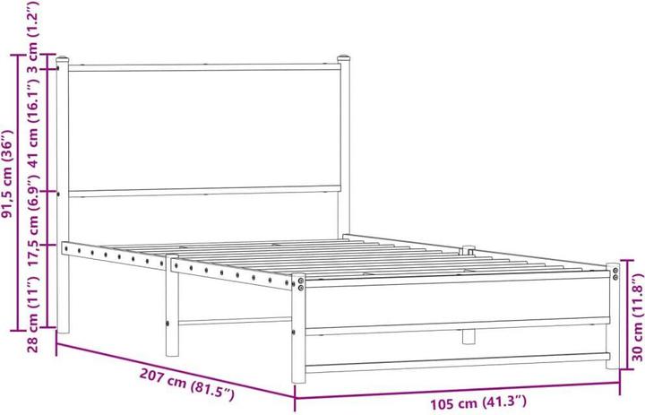 Immagine prodotto VidaXL Letto senza materasso (100 x 200 cm)