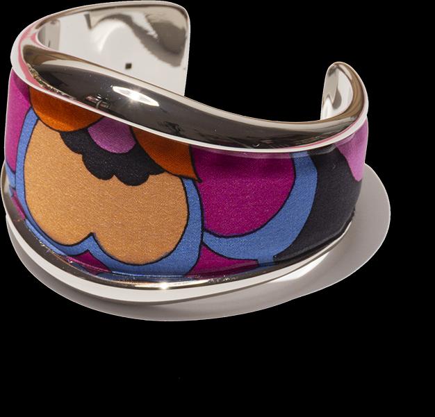 MM33 Bangle Psychedelic flowers (950 Platin, 925 Silber)