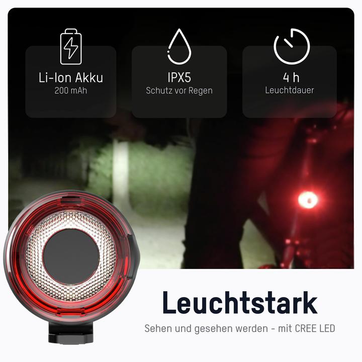 Actual product image Ansmann Bikelight Rear-LED round 200mAh