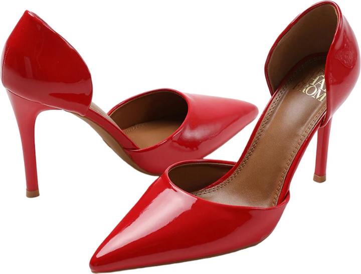 Actual product image Where's That From Womens/Ladies Athens Patent Faux Leather Pointed Stiletto Heel High Heels (40)