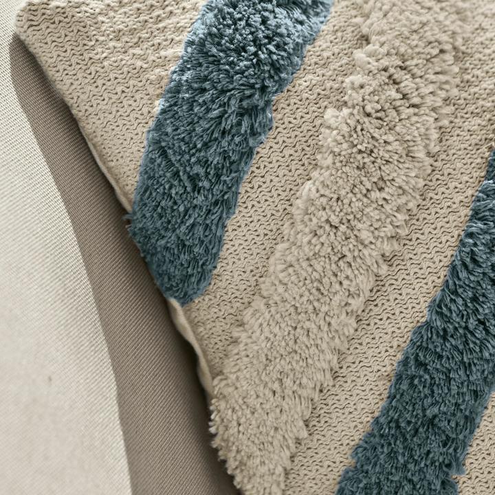 Produktbild Loberon Kissenhülle 2er Set Melyn blau/creme (50 x 50 cm)