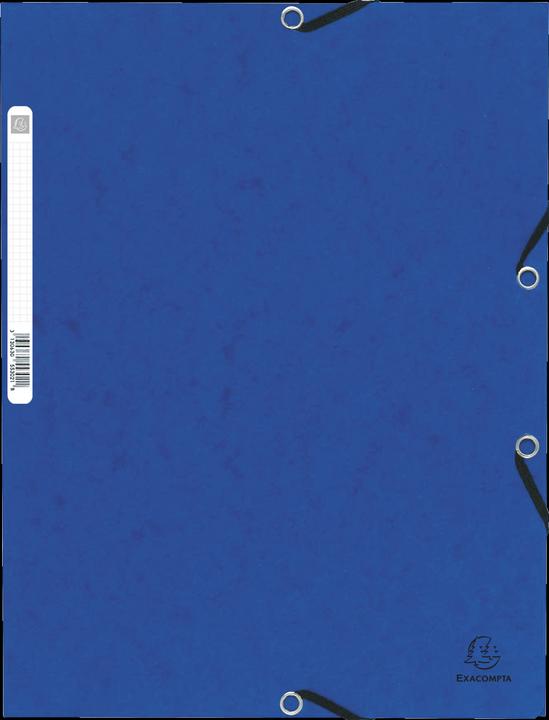 Image du produit Exacompta Chemise à élastique 3 rabats carte lustrée 355gm2 - A4 - Bleu (A4, 1 x)