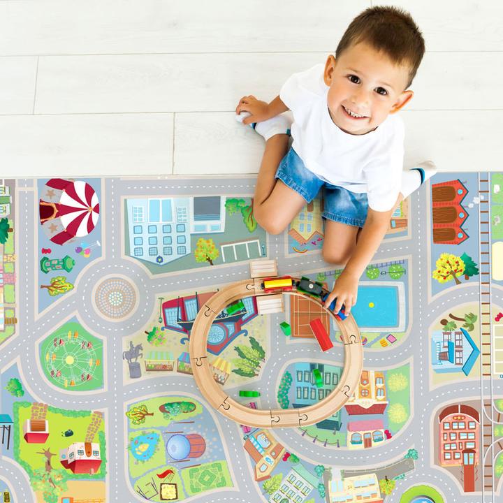 Image du produit Achoka Tapis de jeu Trafic urbain, 100x150cm (100 x 150 cm)