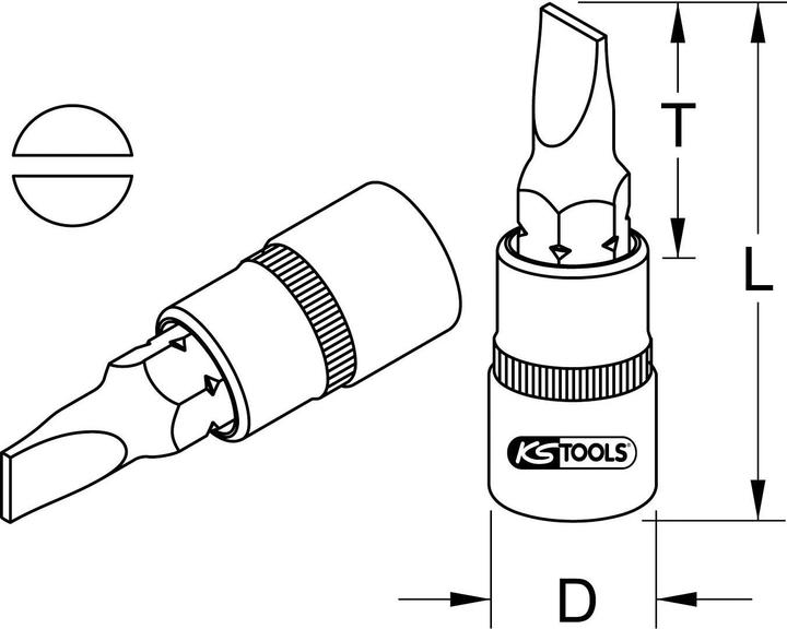Image du produit KS Tools Douille 1/4 bit à fente. 6.5mm 917.1421 (6,5 mm)