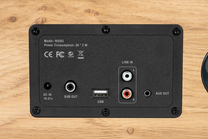 Actual product image Thomson WS502 - Compacte Multimedia Speaker - Hout (Electrical connection)