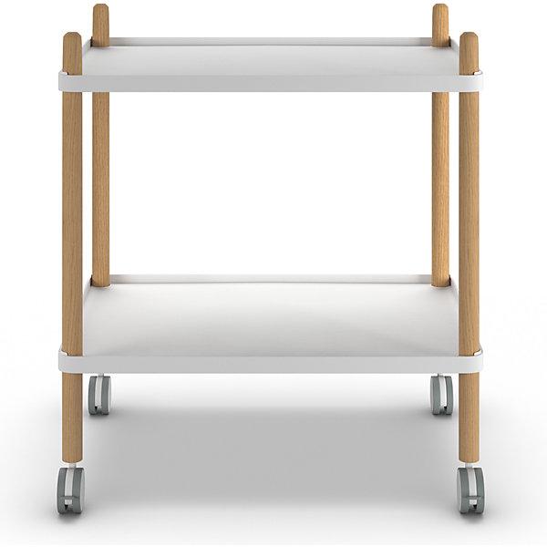Immagine prodotto Paperflow Carrello con 2 ripiani, telaio in legno massello, bianco.