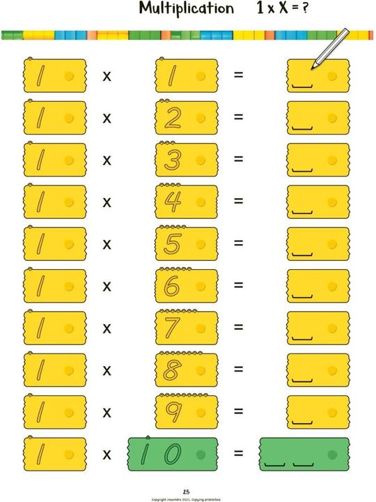 Actual product image Newmero Arbeitsheft für Schüler von 8 - 10 Jahren (French, German, Swedish, English, Danish)