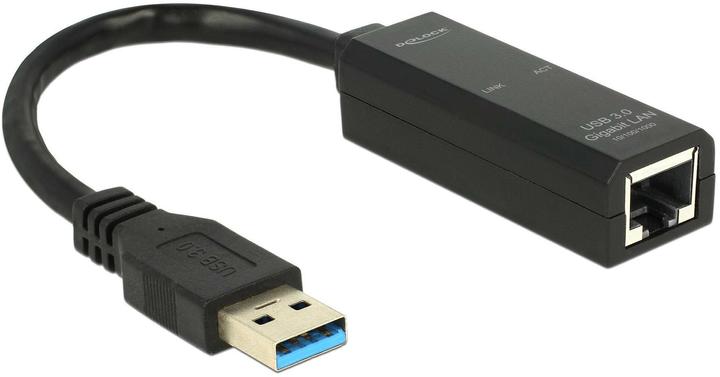 Delock USB3.0 to LAN adapter, black (USB 3.0, RJ45 (1x))