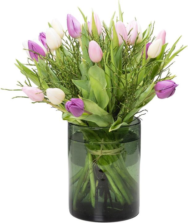 Bouquet de tulipes avec myrtille herbe
