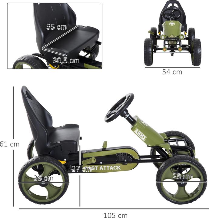 Image du produit Homcom Gokart 35kg 3-8