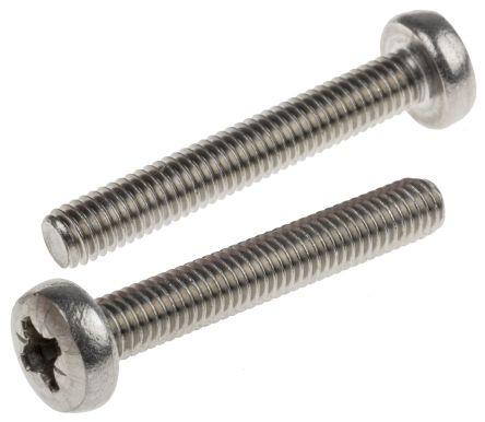 Actual product image Rs Pro A2 s/steel cross pan head screw,M6x40mm (1 Screws per piece)