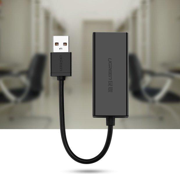 Actual product image Ugreen USB-A 2.0 to 100Mbps Ethernet Adapter (USB 2.0, RJ45 (1x))