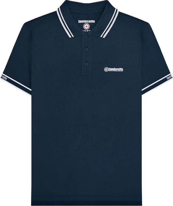 Lambretta SS25 Poloshirt Ärmel mit Markenschriftzug
