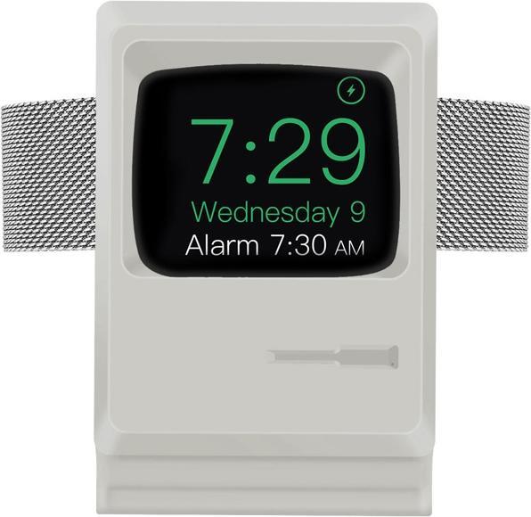 Actual product image EKO Apple Watch charging station in vintage style in the shape of a Macintosh