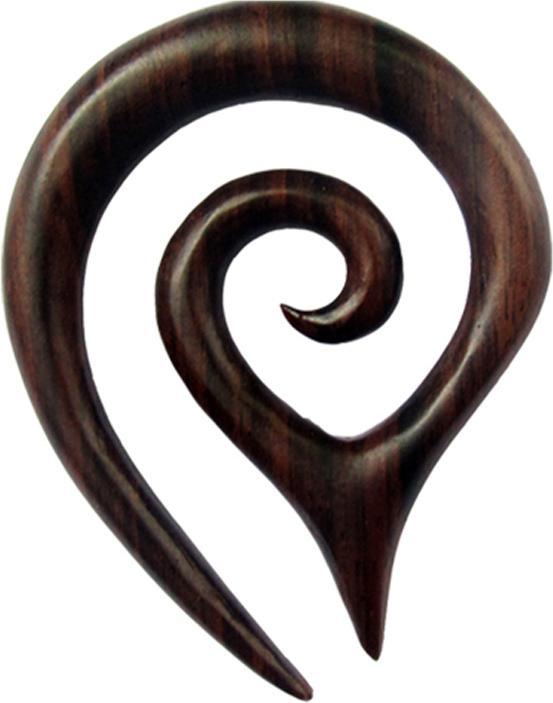Image du produit Star Piercing Poids d'oreille Spirale Goutte en bois Narra (sans laiton)