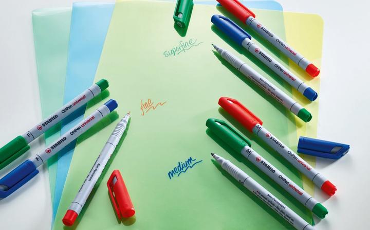Actual product image STABILO 10 OHPen universal markers red 0.7 mm non-permanent (Red, 0.70 mm, 1 x)