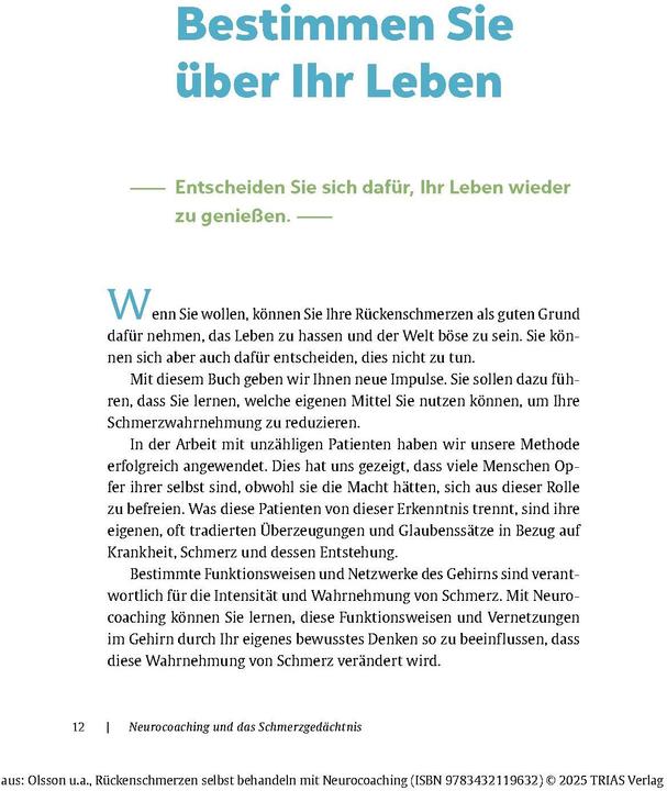 Produktbild Rückenschmerzen selbst behandeln mit Neurocoaching (Deutsch, Michael Weber, Nina Olsson, 2025)