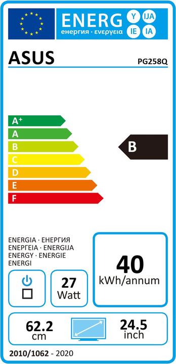 Energy Label ASUS ROG Swift PG258Q (1920 x 1080 pixels, 25")
