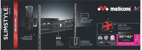 Immagine prodotto Meliconi SlimStyle Plus 400 SR - Supporto da parete per TV (40-50 in.) (Muro, 50", 37 kg)