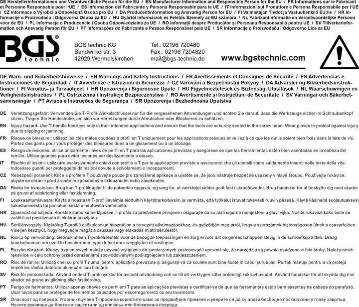 Produktbild BGS Winkelschlüssel extra lang T-Profil (für Torx) mit/ohne Bohrung T50 (T-profil)