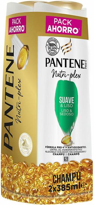 Pantene Glattes und geschmeidiges Shampoo 385ml - 2er-Pack (770 ml, Flüssiges Shampoo)