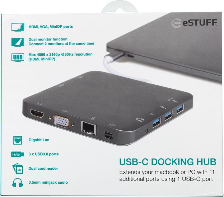 Produktbild eSTUFF ES623008GR (USB-A, USB-C, 1 Ports)