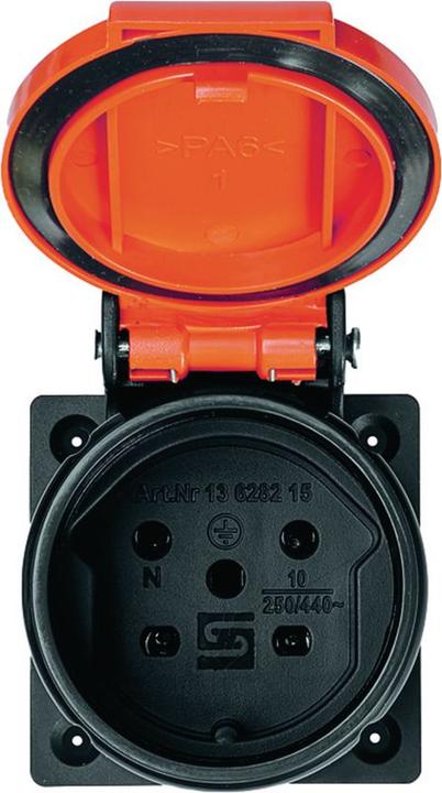 Actual product image Steffen Recessed socket T15 IP55 anthracite cover orange