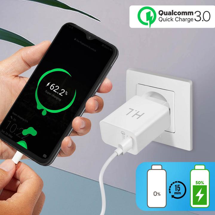 Immagine prodotto Avizar Adattatore di alimentazione Qualcomm Quick Charge 3.0 3A + cavo Lightning (18 W)