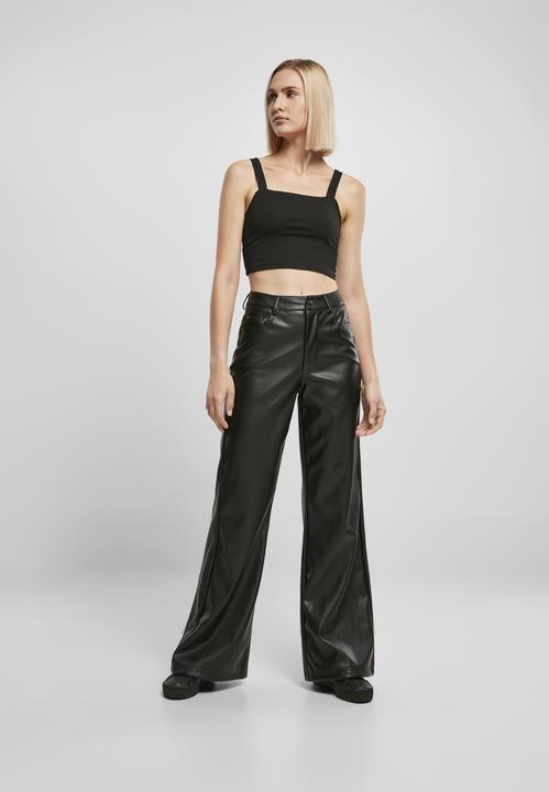 Actual product image Urban Classics Ladies Faux Leather Wide Leg Pants (26)