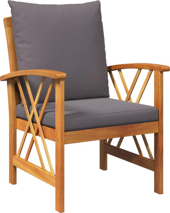 Produktbild VidaXL 3-teiliges Garten-Lounge-Set mit Kissen aus solidem Akazienholz (59 cm)