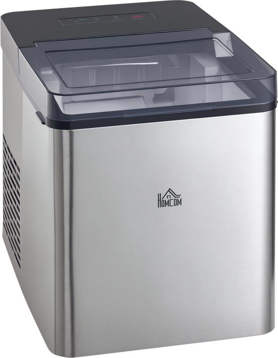 Swisshandel24 Eiswürfelmaschine, 2, 1 Liter Wasser, 15 kg in 24 h, Selbstreinigend, Weiss, inkl. Eiswanne + Eissch