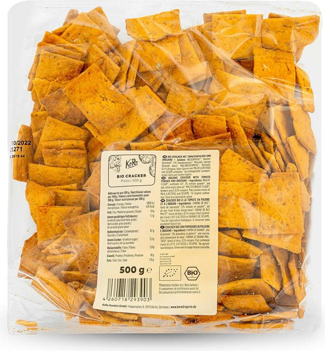 Produktbild KoRo Bio Cracker mit Tomatenpulver und Oregano (500 g)