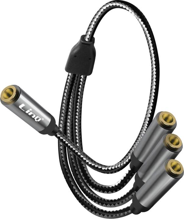 Produktbild LinQ 3.5mm Klinkenanschluss weiblich auf 3x 3.5mm Klinkenanschluss weiblich (3.5mm Klinke, 3.5mm Klinke)