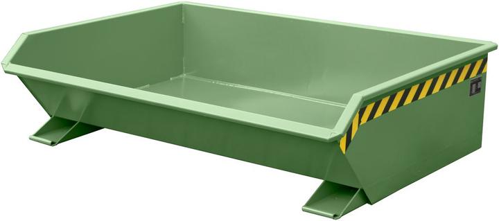 Produktbild eurokraft pro Mini-Spänekippbehälter, niedrige Schüttkante, Volumen 0,61 m³, grün RAL 6011 (610 l)