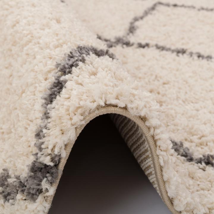 Produktbild Pergamon Hochflor Langflor Shaggy Teppich Casablanca Rauten (80 x 160 cm)