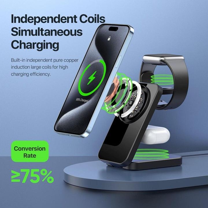 Actual product image Dux Ducis Foldable MagSafe Charger 3 in 1 (15 W)