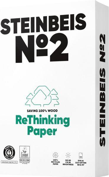Actual product image Steinbeis Copy paper No 2 Trend White A4, 80 g/m2, white, pack of 500 sheets (80 g/m², 500 x, A4)
