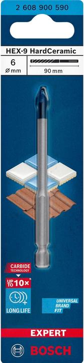 Produktbild Bosch Professional Zubehör EXPERT HEX-9 HardCeramic Bohrer, 6 x 90 mm (6 mm)