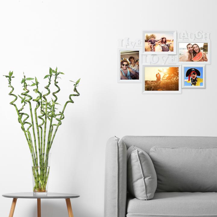 Immagine prodotto Relaxdays Portafoto multiplo Live Love Laugh (10 x 10 cm, 10 x 15 cm, 18 x 13 cm)