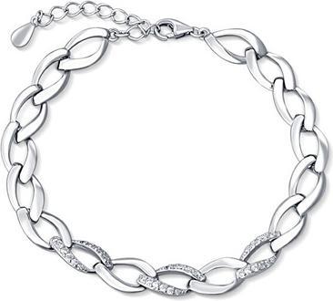 Produktbild JVD Solid silver bracelet with zircons SVLB0205SH2BI17