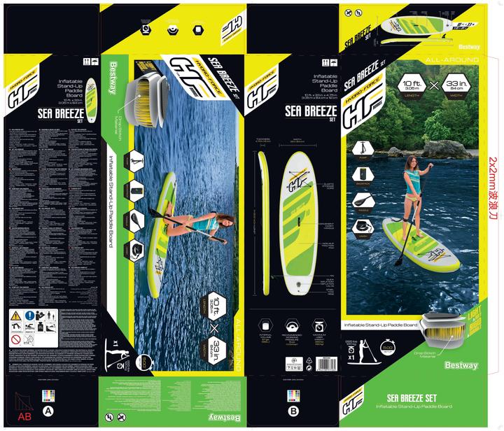 Actual product image Bestway HF SUP Set Sea Breeze 305x84x12cm (10')