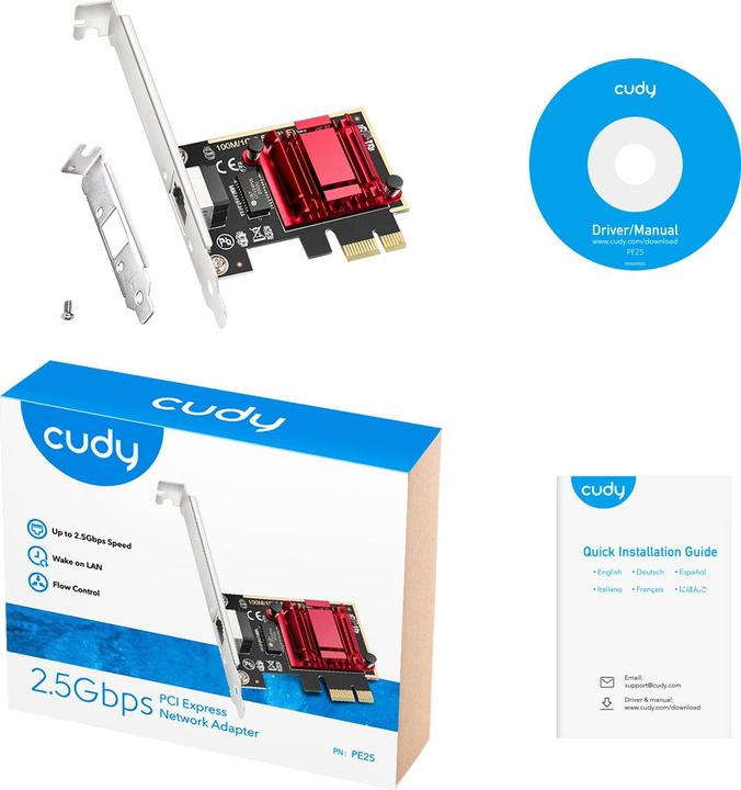 Actual product image Cudy PE25 network card Internal Ethernet (Mini PCI Express)
