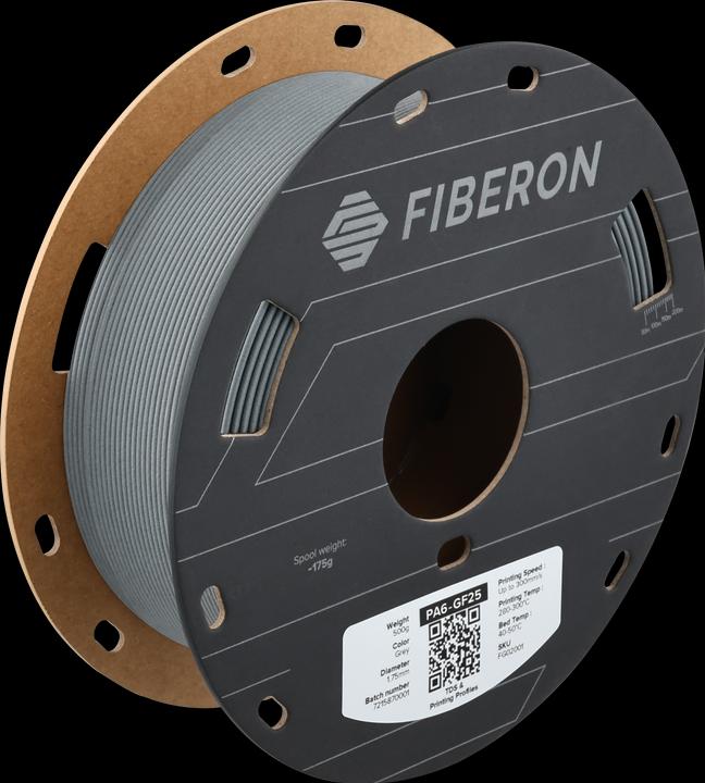 Actual product image Polymaker Fiberon™ PA6-GF25 (Nylon, 1.75 mm, 500 g, Grey)