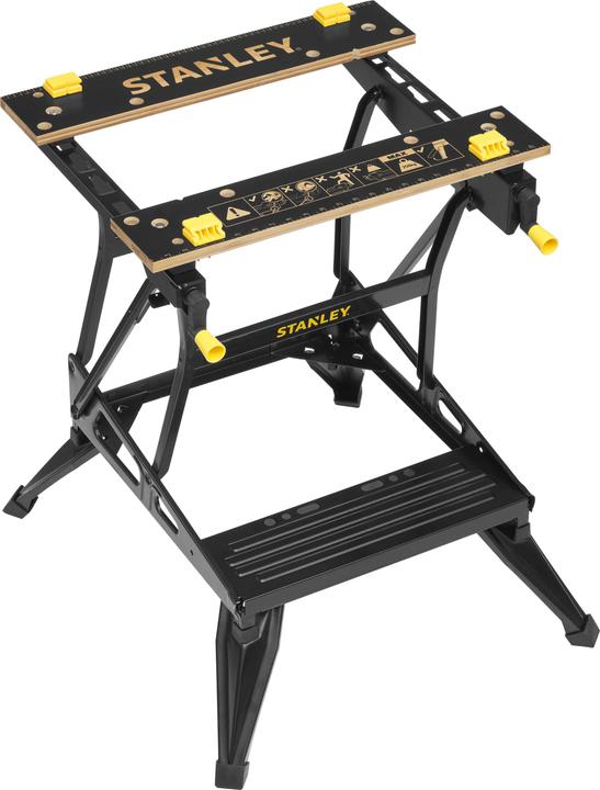 Stanley Workmate mit Bambus-Arbeitsplatte und dualer Arbeitshöhe, belastbar bis 250kg (50.50 cm, 78 cm)