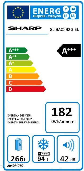 Energie-Label Sharp SJ-BA20IHXI3 (360 l)