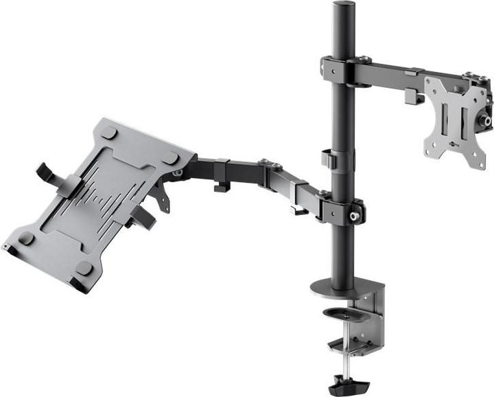 Produktbild Goobay Monitorhalterung mit Laptop-Arm Flex, schwarz (Tisch, 31.89")
