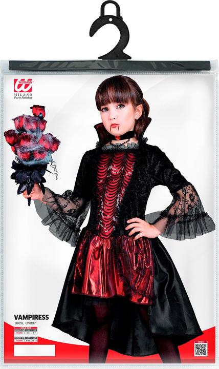 Image du produit Widmann Costume de vampire sombre pour enfants avec robe et collier (146, 158)